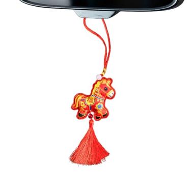 Imagem de Ano do Cavalo 2026 Ornamento,Decoração De Festa Com Bordado Imitação | Pendente Mascote do Ano Cavalo - para Decoradores de Casa Escritório Parede Jardim Quintal Estudo Quarto Carros