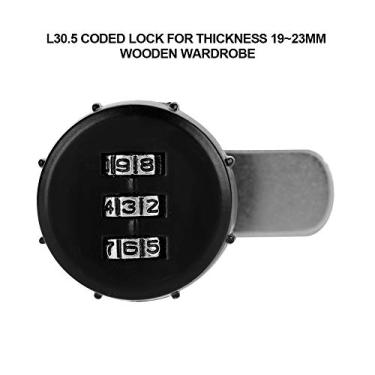 Imagem de Fechadura de código de combinação de gabinete, trava codificada de segurança para caixas de gavetas, material de liga de zinco, adequado para armários escolares, instalação conveniente (G = armário de