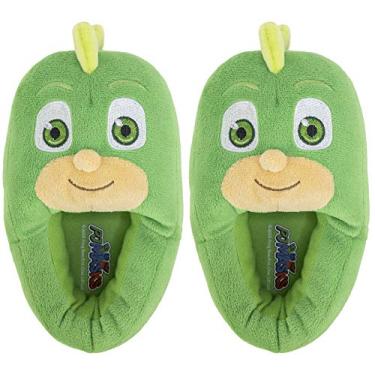 Imagem de PJ Masks Chinelo infantil, menino gato e gekko, chinelo sem cadarço, meninos e meninas tamanho 5 a 12, Corpo inteiro Gekko, 18-19