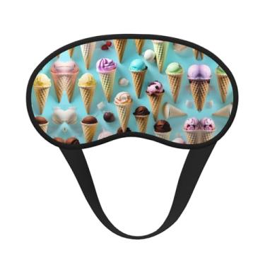 Imagem de Máscara de dormir blackout com estampa de cones de sorvete, máscara para os olhos, leve, macia, para dormir, meditação, viagem, ioga