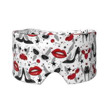 Imagem de Máscara de proteção para olhos e orelhas com estampa de lábios, salto alto, respirável, ajustável, blecaute, confortável