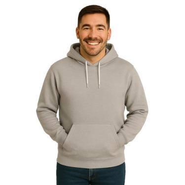 Imagem de Moletom Canguru Liso Unissex Blusa De Frio Capuz Flanelado - John Fly,