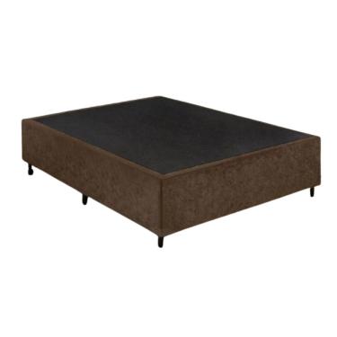 Imagem de Base Box Casal - Suede Aveludado Cinza 138x188cm com Rodizios Madeira Eucalipto - FJR Estofados