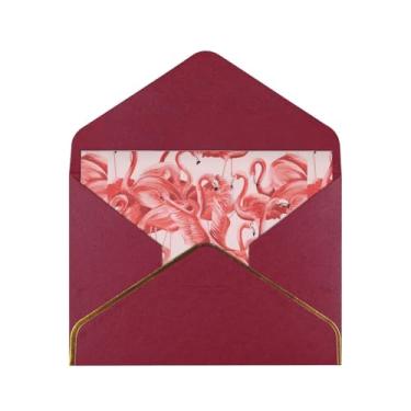 Imagem de SKKNT Cartões comemorativos com estampa de flamingo para todas as ocasiões, convites de festa de aniversário de casamento, 12,7 x 15,2 cm