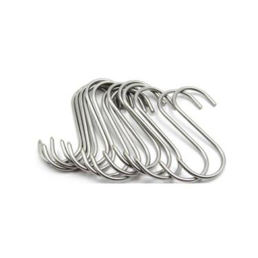 Imagem de Gancho 9cm Para Carne Açougueiro Mercado Laticínio Feira 12pç - Pleno