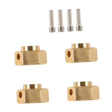 Imagem de Almencla Conjunto de 4 Adaptadores Hexagonais de Latão Mais Pesados ​​para Rodas, Conectores de Contrapeso de Latão para Substituição em Carros de Modelismo RC, 6mm