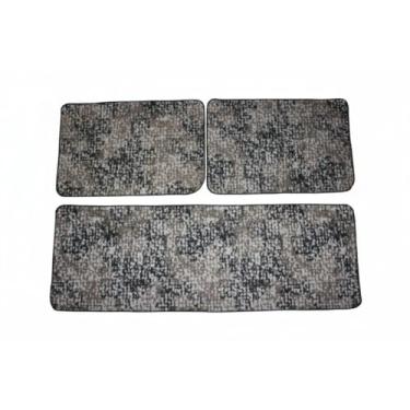 Imagem de Jogo de passadeira de cozinha tapete em jacquard antiderrapante 3 peças decoração impecável(Areia Grafite)
