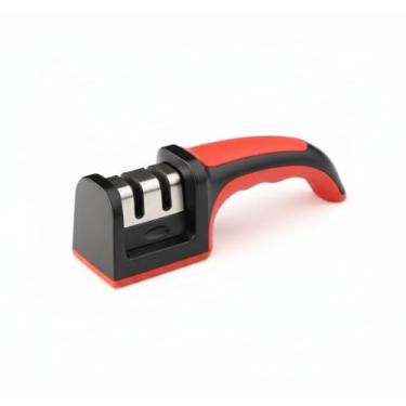 Imagem de Amolador de Facas Profissional com 3 Opções de Afiar Afiamento Rápido Seguro e Ideal para Cozinha