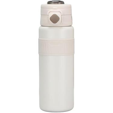 Imagem de Garrafa Térmica Esportiva 800ml em Aço Inoxidável Isolamento a Vácuo com Canudo e Alça para Academia e Viagem (Branco)