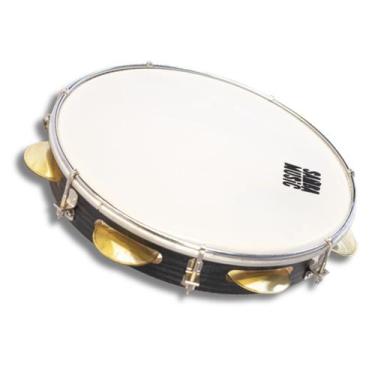 Imagem de Pandeiro Profissional Samba Music PD-10 Phx 10", Pandeiro Preto Wood