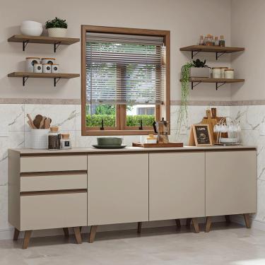 Imagem de Armário de Cozinha Completa 240cm Crema Nice Madesa 01