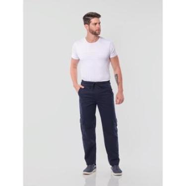 Imagem de Calça masculina Cargo em Sarja7902 Marinho-Masculino