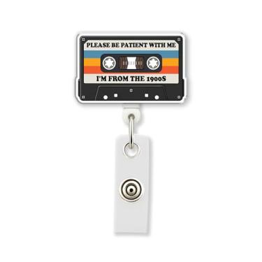 Imagem de HOSALA Carretel retrátil para crachá Please Be Patient with Me I'm from The 1900s com clipe jacaré, suporte engraçado para crachá de enfermeira, médico de saúde, presente de estudante de enfermagem