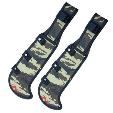 Imagem de Bainha de faca universal, 2 peças de mangas de facas de acampamento, capa de foice portátil de tecido Oxford, protetores de lâmina de proteção de borda (camuflagem), para acampamento ao ar livre