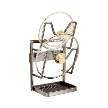 Imagem de Organizador De Tampa De Panela - Expositor Vertical Para Colheres E Espátulas Em Aço Inoxidável | com Bandeja Removível para Organização de Tampas - para Espátula, Louça, Tábua, Utensílios de Cozinha,