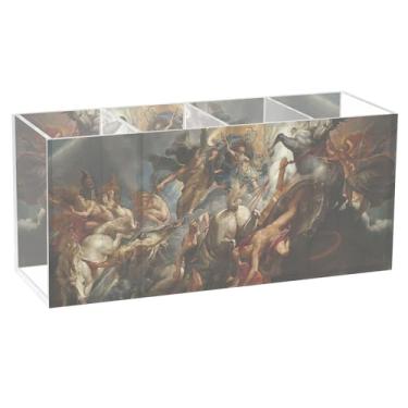Imagem de TSENQUE Porta-lápis de mesa fofo Peter Paul Rubens Fall of Phaeton com arte colorida, suporte de pincel de maquiagem em acrílico