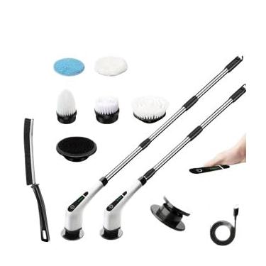 Imagem de Escova De Limpeza Elétric Ajustável Janela Banheiro e Cozinha Ferramenta 3 em 1 Recarregável (9 EM 1)