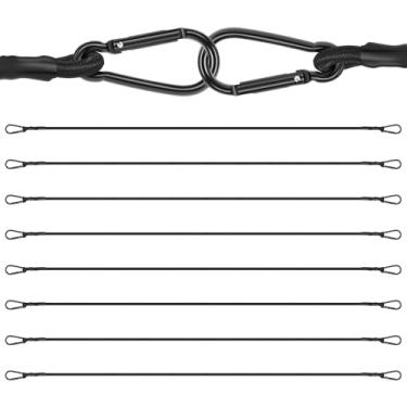 Imagem de Cordão elástico com mosquetão, tiras elásticas pretas resistentes ao ar livre, tensores de borracha 100% látex, cordões elásticos de bagagem, alça de elasticidade forte para prender lonas, bicicletas