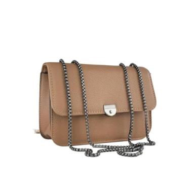 Imagem de Bolsa Com Alça De Corrente Feminina Transversal Pequena Festa Balada Moda (Marrom Escuro)