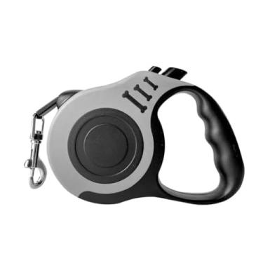 Imagem de Coleira Guia Retrátil 5 Metros Pets Cachorro Cães Gatos Resistente Com Trava Até 11.33kg(Cinza,5 Metro)