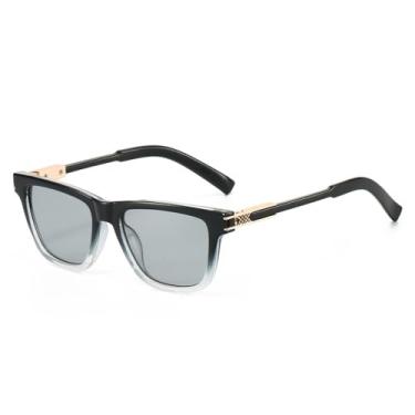 Imagem de Óculos de Sol UV400 - Cores Candy com Degradê e Armação Metálica para Homens e Mulheres, Ideais para Esportes ao Ar Livre, Corrida e Ciclismo, Cinza