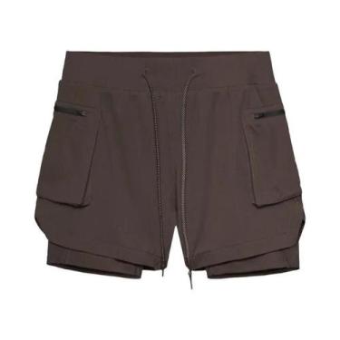 Imagem de Shorts Esportivos Masculinos 2 Em 1 Para Verão, Corrida, Praia, Academ