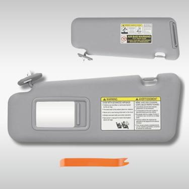 Imagem de Viseira de sol frontal esquerda do lado do piloto compatível com Toyota Highlander 2008 2009 2010 2011 2012 2013 74320-48500-B0 (cinza)