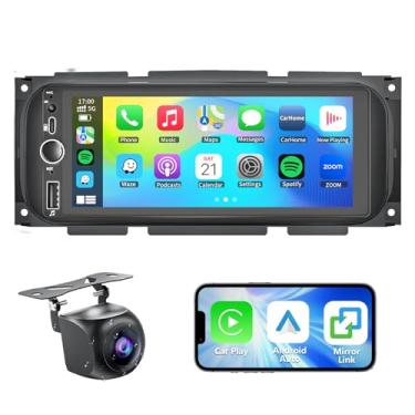 Imagem de Rádio de carro 4+64G Android 15 para Dodge Ram 1500/2500/3500 2002-2006, para Jeep Grand Cherokee 1999-2004, para Jeep Wrangler 2003-2006 Wireless CarPlay Android Auto 6,9 polegadas, tela sensível ao