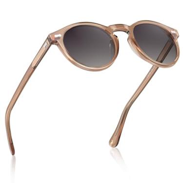 Imagem de Óculos de Sol CARFIA Masculino - Redondo Retrô Clássico em Acetato com Lentes Polarizadas