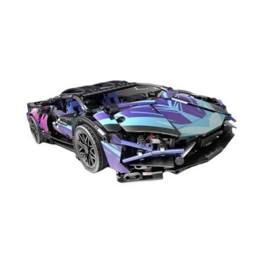 Imagem de Conjunto De Blocos De Montar De Carro Esportivo Cibernético Colorido, 