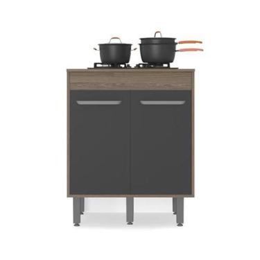 Imagem de Balcão Sem Tampo 0,70 Barcelona Carvalho/Graffite - Poliman - Poliman 