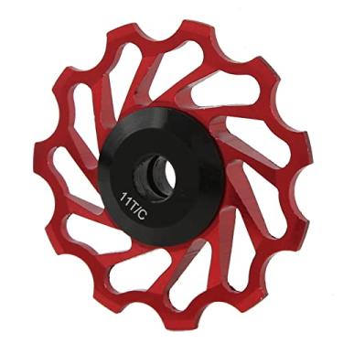 Imagem de KIMISS Adequado para Roda Com Rolamento Cerâmico, Liga de Alumínio 11T, Rolo Guia da Polia do Desviador Traseiro para Mudanças de Marcha Mais Suaves e Desempenho Aprimorado (Vermelho)