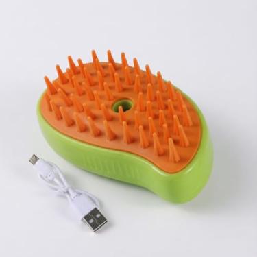 Imagem de Escova a Vapor para Pets 3 em 1: Tira Pelos, Limpa e Massageia Cães e Gatos – Silenciosa e Macia - Carregamento USB