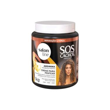 Imagem de Salon Line, Creme de Pentear, SOS Cachos, Arginina, Reconstrução Profunda - Cabelos Ondulados, Cacheados e Crespos, 1 Kg