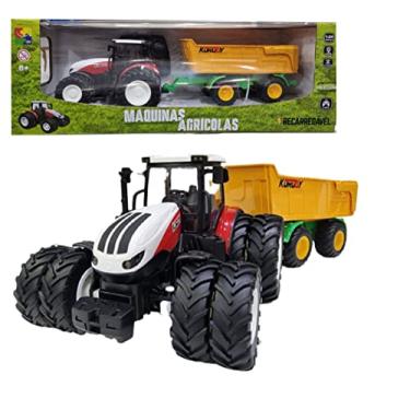 Imagem de Trator Controle Remoto + Carreta Basculante 1:24 - CKS Toys CP166191 Cor:Vermelho