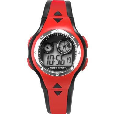 Imagem de Relógio Digital Infantil Tema Herói com LED Vermelho, Óculos UV e Colar Ajustável com Caixa Premium