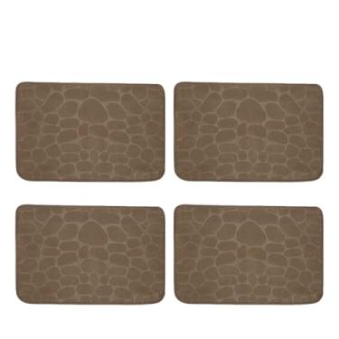 Imagem de Kit Tapete Soft Antiderrapante para Banheiro, Sala e Quarto com Diversas Cores 40cm x 60cm(KIT4-Marrom)