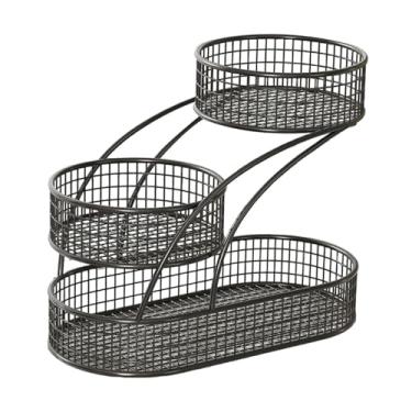 Imagem de WeiLaiKeQi Cesta de frutas de 3 camadas, expositor multifuncional que economiza espaço, ideal para guardar frutas em salas de jantar e festas.