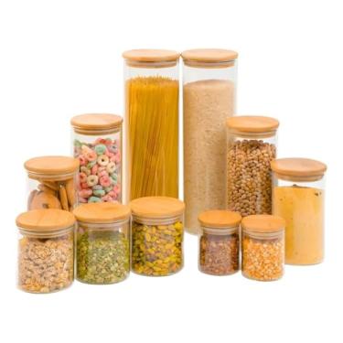 Imagem de Conjunto de 11 potes de vidro herméticos