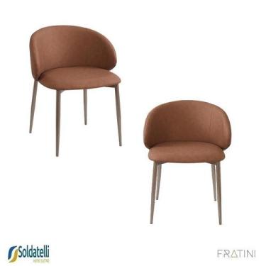 Imagem de Kit 2 Cadeiras Design Firenze Base Aço Amadeirado - Base Preta - Base 