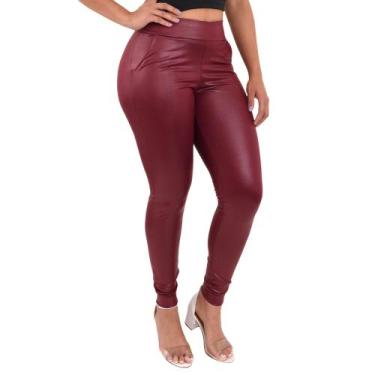 Imagem de Calça Feminina material sintético Cirre Skinny Cós Alto Lycra - Lori M