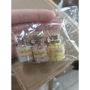 Imagem de Cristais de cura em frascos 3 peças - Cristais para bruxaria - Pedras naturais decorativas para decoração de casa, exibição e presentes de estilo bruxo para mulheres - Mini joia - Ferramenta de