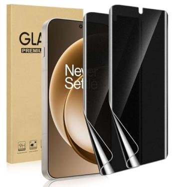 Imagem de LOVSME Protetor de tela de privacidade OnePlus 15, película macia flexível fosca, compatível com capas, suporte para desbloqueio de impressão digital, filme de hidrogel adesivo completo [pacote com 2
