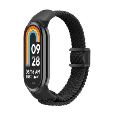 Imagem de Para Xiaomi Smart Band 10/9/8 xDfind Pulseira de relógio de fivela magnética de nylon trançado (preto)