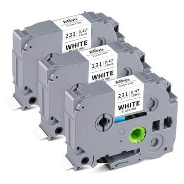 Imagem de TZe-231 TZe231 TZe TZ Fita de substituição laminada de 12 mm 1,2 cm para refil de fita de etiqueta Brother funciona com etiqueta P Touch Make PT-D210 PT-D202 PT-D220 PTD410 PTD600 PTD400, preto sobre