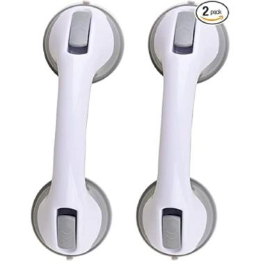 Imagem de 2-Pack Luvas de Chuveiro com Ventosa Suporte Corrimão para Banheiro Grip Barras Apoio Banheira Instalação Fácil