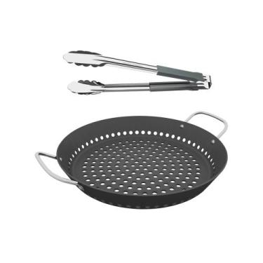 Imagem de Grelha Churrasco 30cm + Pegador Multiuso 30cm KTRA20889030PU Tramontin