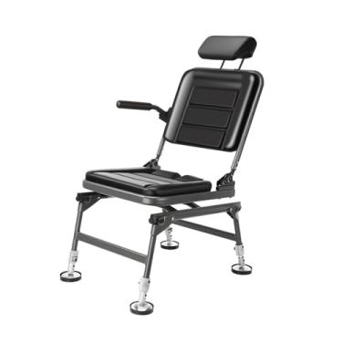 Imagem de Cadeira de pesca giratória cadeira de pesca dobrável reclinável com travesseiro ajustável encosto pernas acampamento piquenique cadeira de acampamento (A)