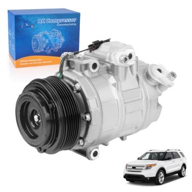 Imagem de Vinomkii Compressor de ar condicionado AC com embreagem para Ford Explorer 3.5L 2011-2015, Police Interceptor Utility 3.7L 2013-2015 Substituição CO-9777C, 98332, 97332, BB5Z19703B
