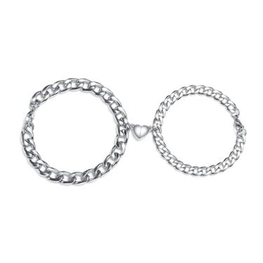 Imagem de VNOX Pulseiras combinando para presentes de casais - Conjunto de 2 pulseiras, ideias de joias modernas, presente de Natal para Dia dos Namorados para namorada, namorado, esposa, marido, amizade, 2